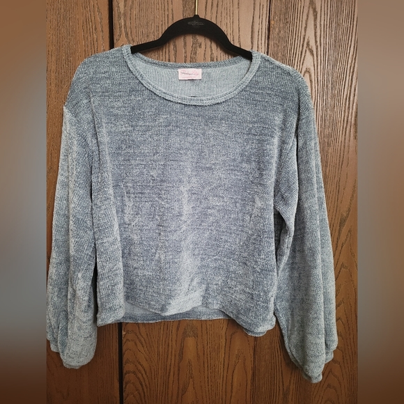 Blue slightly cropped sweater - Picture 2 of 4